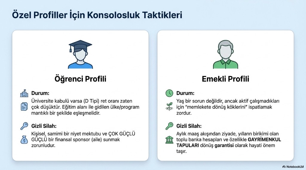 Öğrenci ve emekli profilleri için konsolosluk taktikleri