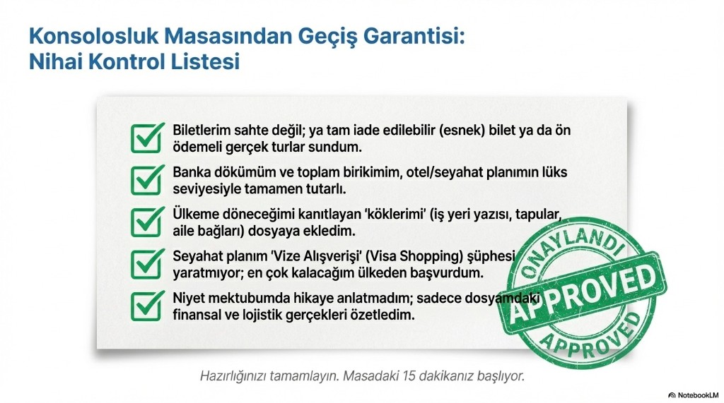 Konsolosluk masasından geçiş garantisi: nihai kontrol listesi