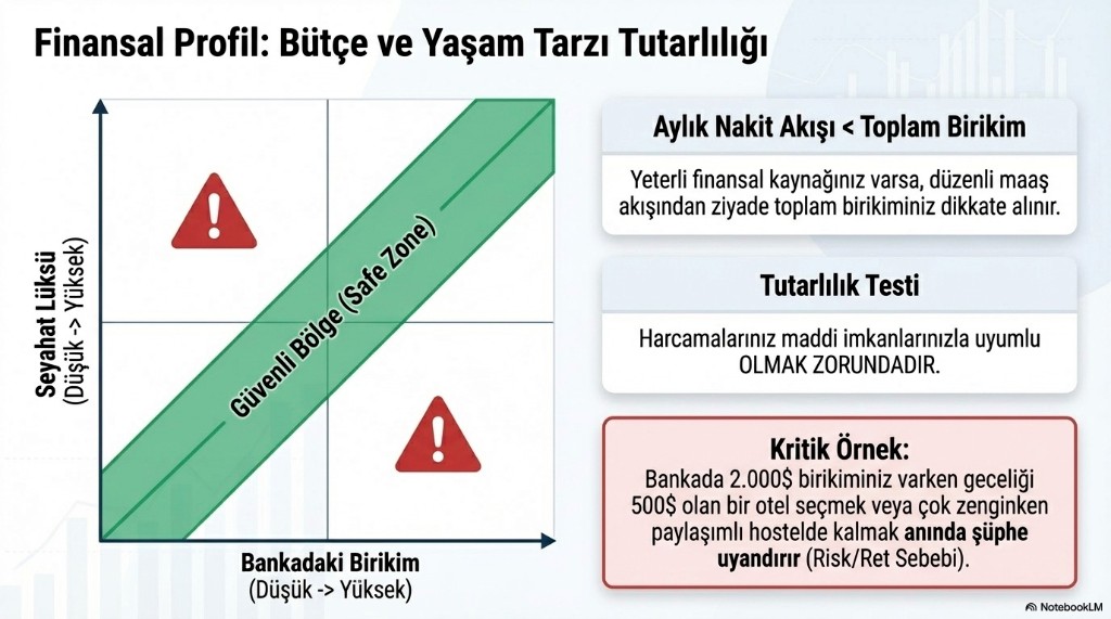Finansal profil: bütçe ile yaşam tarzı tutarlılığı grafiği