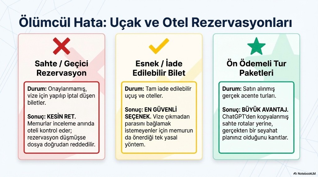 Üç rezervasyon tipi: sahte, esnek bilet ve ön ödemeli tur paketleri
